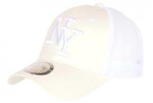 Hip Hop Honour NY Cap aus weißem Netz, Trucker, Baseball, Klasse Gybz – Unisex, weiß, Einheitsgröße