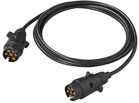 APT 1-7m Anhängerkabel 7-polig 2X Stecker PVC Anhänger Verlängerungskabel 7x0,5mm² Kabel Verlängerung (3m)
