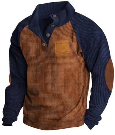 Herren Outdoor Sweatshirt Mit Kapuze, Sale Pullover Langärmelig Lässig, Langarmshirt Weich Bequem, Oberteile Lässige Modische, Stehkragen Lockerer Cordpullover, Sweatjacke Klassisch Aus Hochwertiger