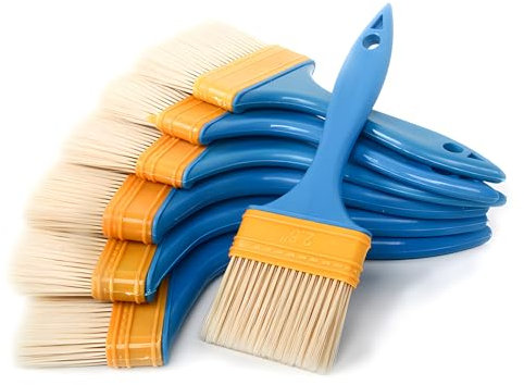 LHLZNB 7 pc Loss Free Soft Grip Paint Brush Set for a Smooth Finish with No Bristle Loss with Emulsion, Gloss, Satin on Walls, Ceilings, Woodwork, Metal - 1, 1.5, 2,2.5,3,4,5 inch Paint Brushes