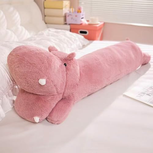Ryttir Grand oreiller en peluche 15 % hippopotame jouffbier, 101,6 cm, doux lesté, hippopotame en peluche pour enfants et adultes, cadeau de Noël parfait pour câliner