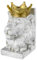 Baroni Home Serre-Livres en résine, Supports pour Livres, Bloc Livres antidérapants, résistants et élégants, Serre-Livres decoratif, Effet marbre, Design Moderne, 25x11,5x17 cm (Lion)