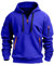 Hoodie Herren Oversize Winter Dicke Kapuzenpulli Casual Sweatshirt Hip Hop Outdoor Kapuzenpullover Personalisierte Hoodie Langarm Pullover mit Taschen Kordelzug 2024 Winter Pulli(Royal Blue,M)