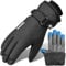 ARFNKIM Skihandschuhe mit Fleecefutter, -20°F Winterhandschuhe Wasserdicht Winddicht Touchscreen Warme Handschuhe, Herren Damen Fahrradhandschuhe für Laufen Motorrad Radfahren Reiten (Schwarz, XL)
