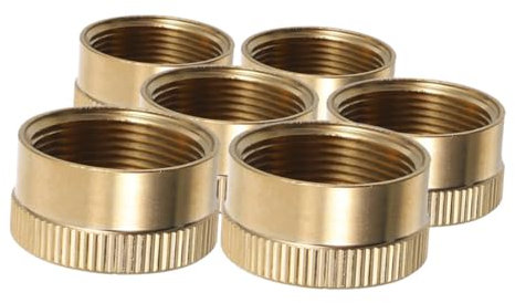 NULYLU Propangasflasche Deckel Nachfüllen 6 Stück Messing Verschlusskappe für Propantank Gasflasche Abdeckung Auslaufsicher Schutz für Campingkocher Grill Zylinder Ersatzdichtung