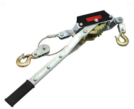 Marine Puller 1-4 Ton Wire Rope Ratchet Tighten Tool Steel Cable Gear Winch Puller Mini Tightener Lifting Tools Hand Crank Winch(2 Ton)