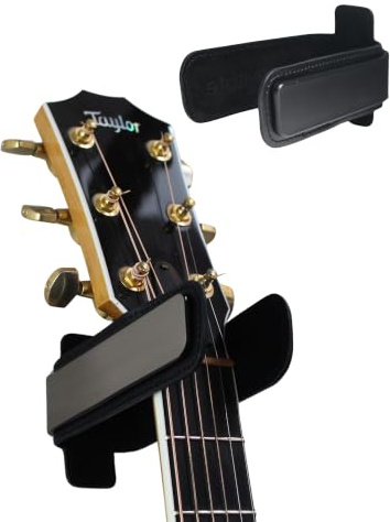 Levitate Guitar Wall Mount Hanger, Black, Heavy-Duty Steel, Leather Padding | Leather, Suede, 8 kg Capacity, 10-Year Warranty, Acoustic Guitars, Electric Guitars, Bass Guitars, Ukuleles, Banjos