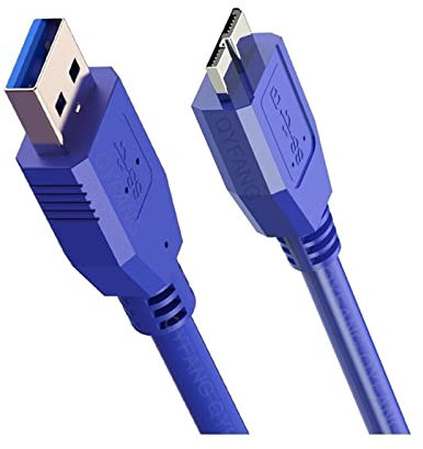 ROBAUN Cable externo for disco duro Cable USB Micro B Cable HDD Cable de datos Micro Cable SSD Sata Compatible con disco duro Cable Micro B USB3.0(0.5m,Blu)
