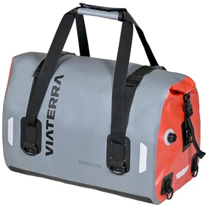ViaTerra DryBag 55L Motorrad Hecktasche - 100% wasserdichte Dry Bag I Universalgepäck & funktioniert auf allen Motorrädern I Keine Modifikationen oder Sattelstütze erforderlich I Geeignet als