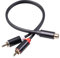 Riiichflowshop 2 Male to 1 Female Stereo Y Adapter Subwoofer Cable Gold Plated 2 Male to 1 Female Y Splitter Extension Cord Plastic