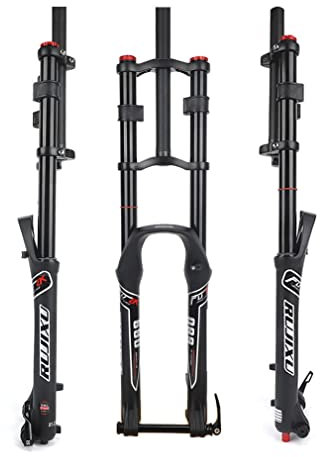 Mountainbike-Federgabel 26/27,5/29 Zoll Reise 140 mm Downhill Air Gabel DH Rebound Einstellbare Doppelkrone 1-1/8 gerade Vordergabel mit Lockout Steckachse 15 x 100 mm