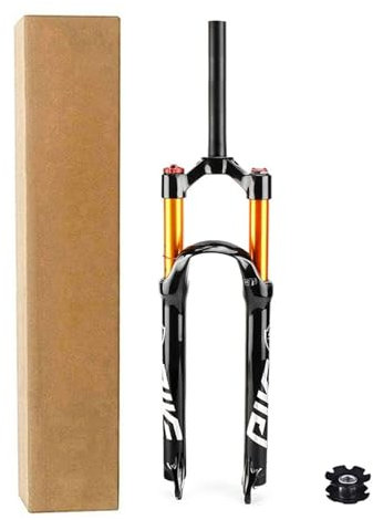 LPYDWZ 26/27,5/29 Zoll MTB Luftfedergabeln aus Aluminiumlegierung, 1-1/8 Zoll Gerader Gabelschaft Federweg 120MM Mountainbike Federgabel(Shoulder Lock - A,27.5 inch)