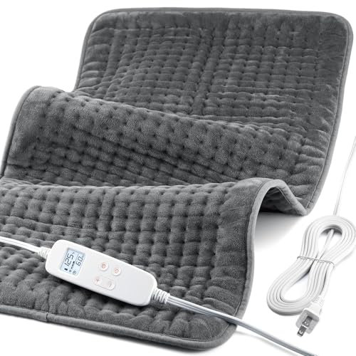 VAAGHANM Heating Pad: 33 x 17 inches Electric Heating Pad for Back Pain Relief -Extra Large Heat Pad for Shoulder/Neck/Cramp/Menstrual Pain - Upgraded 6 Timer & 6 Temperature Controller