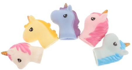 IMIKEYA 5stücke Einhorn Fingerpuppen-Set Für Junge Mädchen Lebensechtes Einhorn Handspielzeug Für Rollenspielende Aktivitäten Und Partytaschenfüllungen
