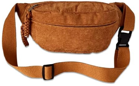 Bauchtasche Cord Damen Umhängetasche Cord mit Schultergurt Einstellbar Modische Cords Hüfttasche Freizeit Sport Hüfttaschen Gelbbraun Crossbody Bag für Damen, Herren
