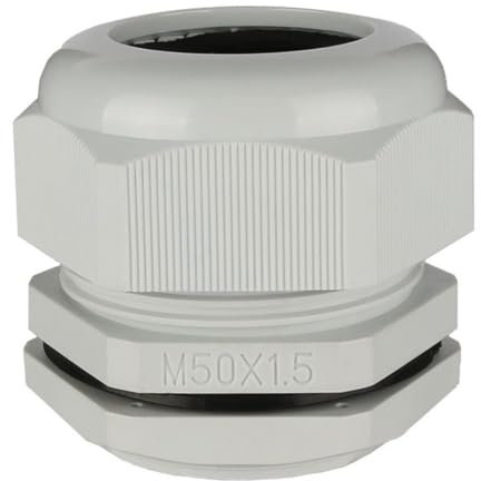 TA-VIGOR 10Pcs M50 Cable Gland, IP68 Waterproof Adjustable Plastic Nylon Wire Connectors Gland Joints for 32mm-38mm Cables, Locknut Stuffing Glands with Locknut and Washer – White