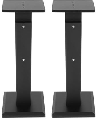 1 paire de supports de haut-parleurs réglables en hauteur pour enceintes satellites et petites étagères, extensible de 65 à 85 cm, capacité de charge jusqu'à 30 kg, noir