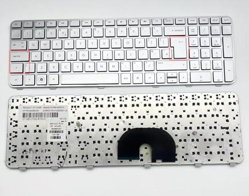 XINDIKBHUB Tastiera UK per HP Pavilion DV6-6000 DV6-6100 DV6-6200 DV6-6C75SA DV6-6B51SA 6110eu 644363-031 Nuovo Laptop/Argento