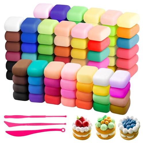 Pâte À Modeler Pour Loisirs Créatifs, 100 Couleurs‑Argile Autodurcissante Sans Cuisson‑Kit Créatif Pour Bricolage Artistique‑Cadeau Et Accessoire Pour Loisirs