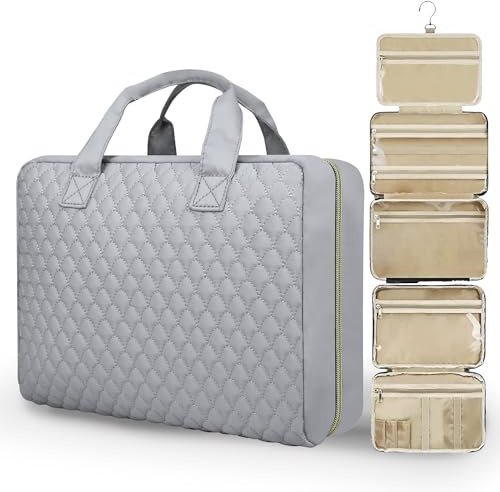 Voyagrise Kulturbeutel kulturtasche Damen, Kulturtasche zum Aufhängen, Toiletry Bag Kosmetiktasche Reise Waschtasche Transparent für Makeup,Toilettenartikel