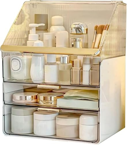 Large Makeup Organiser Countertop Vanity Organiser Cosmetic Organiser Makeup Storage Box Bathroom Counter Organiser Perfume Skincare Organisers Gift Women Girls