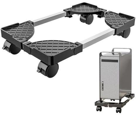 PC Ständer | CPU Ständer mit Rollen | Mobiler Halterungswagen für Computer | Mainframe | Verstellbarer PC Halter für Home Office, Büro, Schreibtisch, Leichter Transport