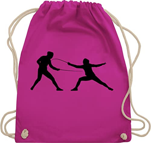 Turnbeutel Rucksack - Fechten - Unisize - Fuchsia - turnen tasche sport juterucksäcke stoff bags beutelrucksack beutel gym bag sportbeutel baumwoll uni baumwolle kinder taschen kinderturnbeutel
