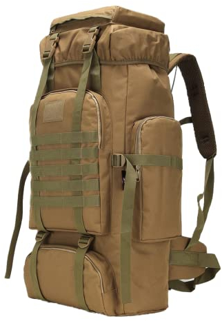 W WINTMING Wanderrucksack für Herren, 70 l, Camping-Rucksack, Militärrucksack, Molle-Rucksack, 3 Tage Assault Pack zum Klettern