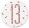 Unique 84864 Number Badge | Glittery Rosegold | 1 Pc, Rose Gold, Age 13