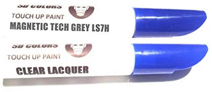 SD COLORS 12 ML Peinture de Retouche avec Pinceau et Vernis Transparent - Magnetic Tech Grey (LS7H) - Compatible avec VW/Audi - Réparation de Rayures, Éclats et Peinture.