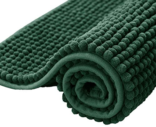 subrtex Badematte rutschfest Badezimmerteppich aus Chenille Saugfähig Badteppich weich Wasserabsorbierende Badvorleger für Badezimmer,Maschinenwaschbar(50 x 80 cm, grün)