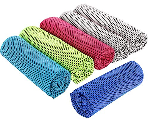 NA 6 Stück Kühlhandtücher Eishandtuch Kühlhandtuch Gym Handtücher 80 x 30 cm Mikrofaser Handtuch Cool Towel Sofortige Kühlung für Yoga Gym Camping Wandern Radfahren Golf Fußball Reisen Outdoor Sport