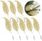 ELECLAND 8 Pcs Christmas Tree Decorations Glitter Feather Ornament Christmas Artificial Leaves for Home Wedding Christmas Decorations, Gold