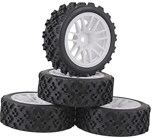 F Fityle Vorderrad Reifen Räder 12mm Hex Nabe für WLtoys 144001 124018 124019 1/10 1/14 1/16 1/18 Off Road Buggy - Weiß