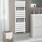 Warmehaus Flat Panel Heated Towel Rail Radiator Ladder Rad 1200 x 450mm Bathroom Central Heating Towel Warmer White