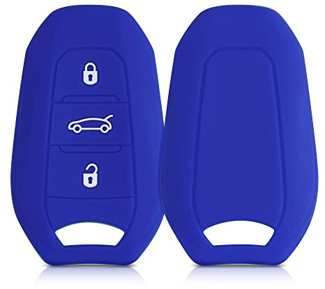 kwmobile Autoschlüssel Silikon Hülle kompatibel mit Opel 3-Tasten Smartkey Autoschlüssel Keyless Go - Schlüsselhülle in Blau