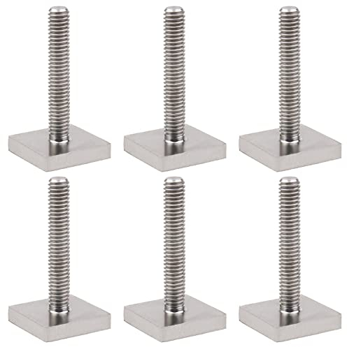 ECSiNG 6 Stück T-Schiene Adapter M6x35mm Edelstahl Vierkantkopf Bolzen 20x20mm Zubehör für Auto Dachträger Dachbox Reling Träger