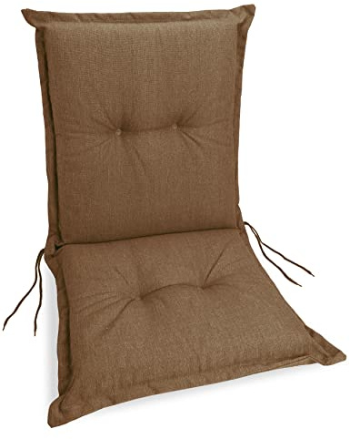 sunnypillow Stuhlauflage Niedriglehner 100x50, Gartenstuhlauflage Braun | Extra Dicke 9cm, Sitzauflagen Auflage für Gartenmöbel UV-Lichtecht, Wasserdicht, Outdoor Stuhlkissen für Gartenliegen