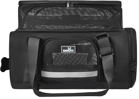 Wakytu Erweiterbare Transportbox für Haustiere von Fluggesellschaften Zugelassen Katzentransportbox Reisetasche für Kleine Hunde