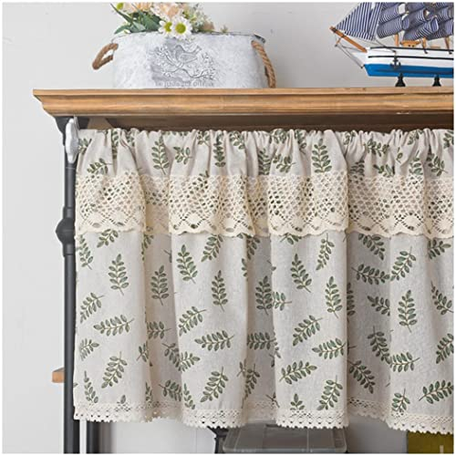 SAYT RLAE Scheibengardine Boho Vorhang Leinen Bistrogardine Blickdichte Küchenvorhänge Boho Vorhänge Modern Gardine Scheibengardinen Fensterschal für Küche Wohnzimmer Landhaus, 1 Stück, B150xH60cm