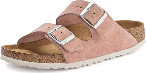 Birkenstock Arizona - Sandalo da donna, con plantare morbido, larghezza stretta, argilla rosa, taglia 38, Argilla Rosa, 38.5 EU