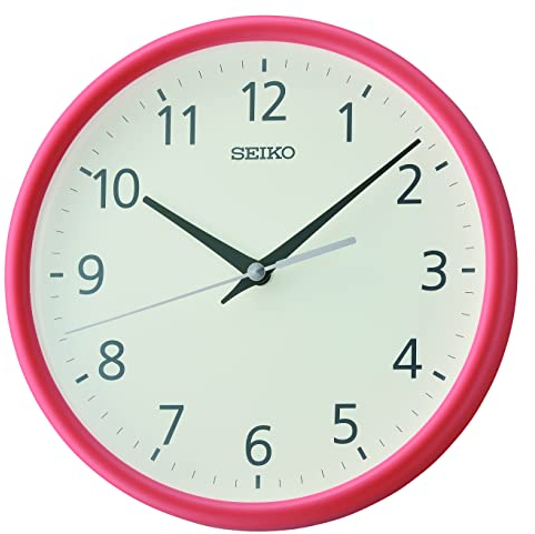 Seiko Clock Wanduhr analog orange QXA804E