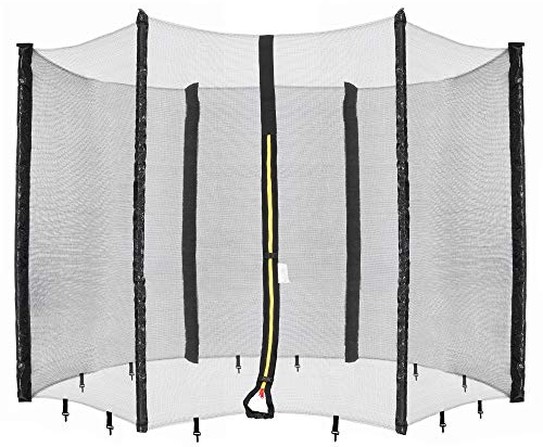 Arebos Sicherheitsnetz Trampolin | Ø 366 cm | 6 Stangen | Ersatznetz | Fangnetz | UV-beständig | wetterfest | engmaschig | verschließbar