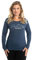 ROADSIGN australia Damen Langarmshirt mit Aufdruck & Rundhalsausschnitt - aus 100% Baumwolle Navy | M