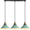 iDEGU 3-flammig Pendelleuchte, Retro Hängelampe Industrie Design Hängeleuchte 22CM Lampenschirm Vintage Lampe E27 Kronleuchter für Küche Esszimmer Café Bar Restaurant (Grün)