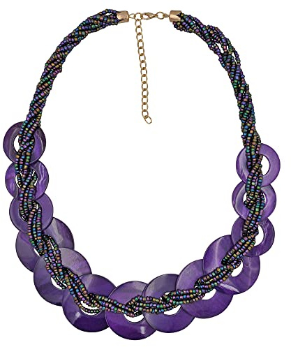 Steuer Modeschmuck Damen Collierkette Metall 64,5 Glänzend lila 445050019