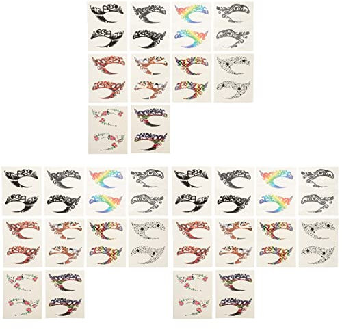 LALAFINA 30paia Sticker Per Temporanei Adesivi Per Ombretto e Eyeliner Facili Applicare Design Auto-adesivo Per e Halloween