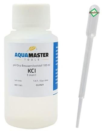 Weedness Aqua Master Aufbewahrungslösung 100 ml - pH Elektrode EC-Messgerät Reinigung Wert Kalibrierlösung Lösung Puffer Set Flüssigkeit Grow Anbau