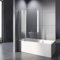Duschwand für Badewanne 100x140cm Badewannenaufsatz 2-teilig Pendeltür Duschabtrennung Badewanne 6 mm ESG-Glas
