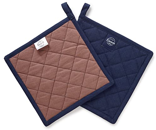Encasa Homes 21 cm Ofen-Mikrowellen-Topflappen (2er-Set) zum Kochen und Backen in der Küche - hitzebeständig, Schutz der Hände vor heißen Gerätschaften - Scotch Blue